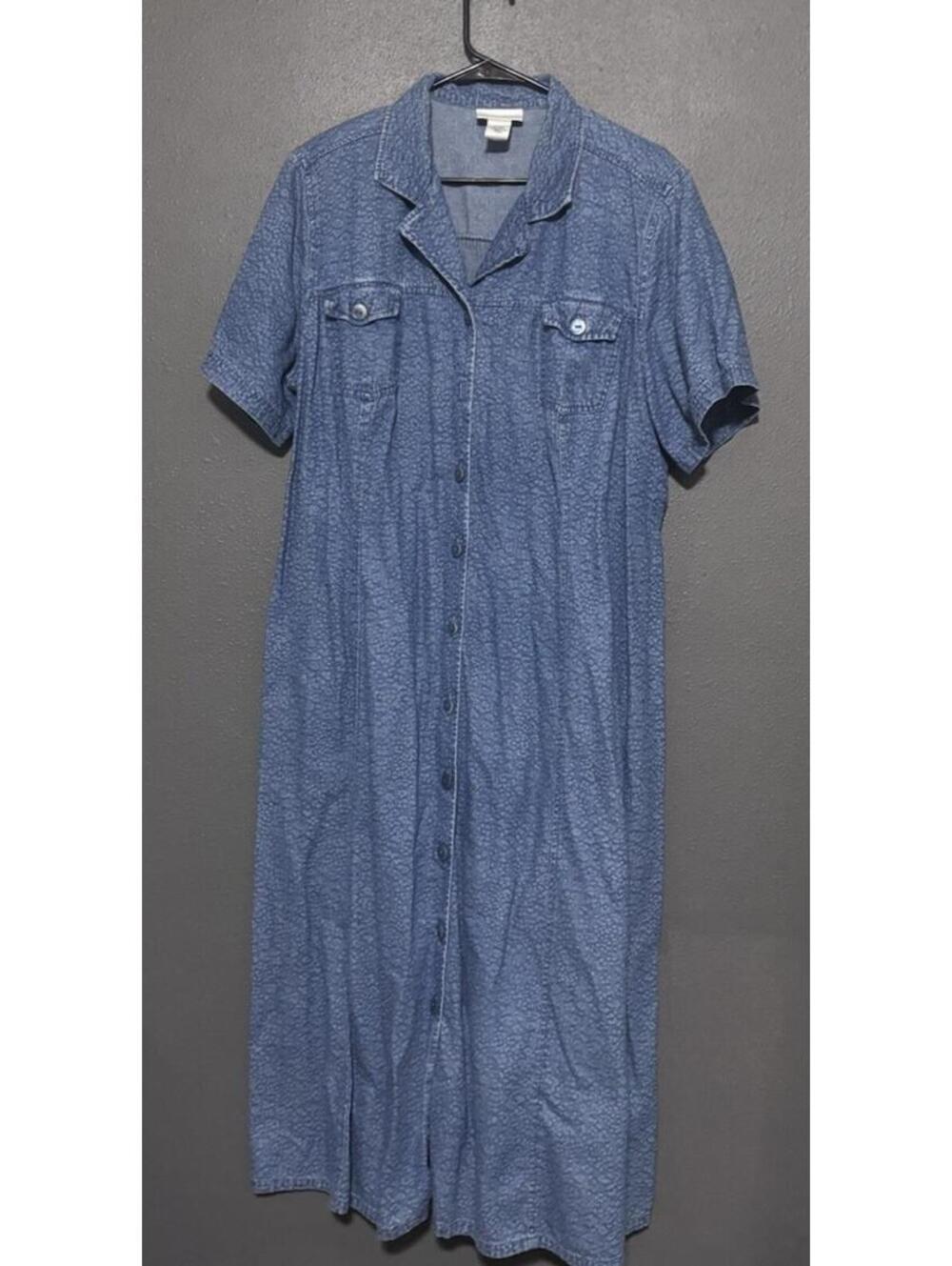 Anna Maxwell Modest Denim Button Up Dress Size 1X 18/20